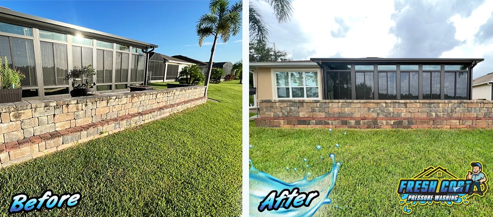 Retaining Wall Cleaning Services in Kissimmee, Davenport, Florida